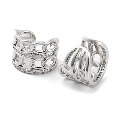 Messing Micro Pave Zirkonia Manschette Ohrringe&nbsp;EJEW-D088-09P