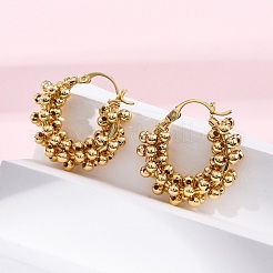 Pendientes de aro de latón redondos&nbsp;EJEW-R025-34G