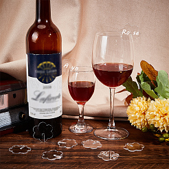 Blumenanhänger aus Acryl mit Weinglasanhängern&nbsp;AJEW-WH0248-384A