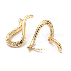 Orecchini a cerchio in ottone con zirconi trasparenti&nbsp;EJEW-B035-36KCG