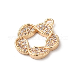 Pendentifs avec zircon cubiques à micro-pavés en laiton&nbsp;KK-C062-091G