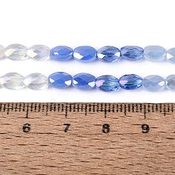 Colliers de perles en imitation jade électroplaquées&nbsp;EGLA-Q135-4x6MM-01B