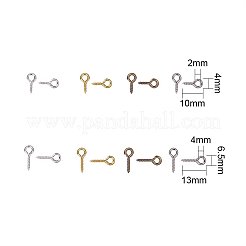 Multicolor Länge 10mm / 13mm Eisen Schraube Augenschraube für halbgebohrte Perlen Auge Pin Zubehör festgelegt&nbsp;IFIN-PH0010-02