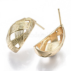 Boucles d'oreilles demi-créoles en laiton&nbsp;KK-N232-110G-NF