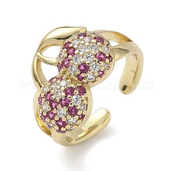 Micro ottone spianare anelli gemelli zirconi&nbsp;RJEW-H256-14G-02