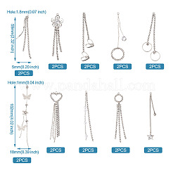 12 stücke 6 stil messing strass quaste große anhänger&nbsp;KK-TA0001-08
