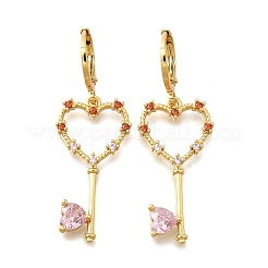 Orecchini a cerchio in ottone a cuore&nbsp;EJEW-Z086-18G