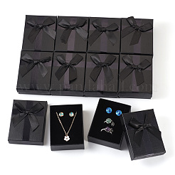 Rechteckige Schmuck-Geschenkboxen aus Papier mit Schleife&nbsp;CON-TAC0010-89D
