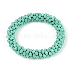 Facettierte opake Glasperlen Stretch Armbänder&nbsp;BJEW-S144-002E-03-01