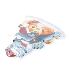 Décoration de pendentif en acrylique en forme de chat de noël&nbsp;HJEW-E007-01G-08