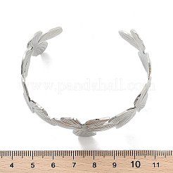 Bracelets manchette ouverts en acier inoxydable 304 anti-ternissement pour femmes&nbsp;BJEW-M313-05P