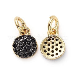 Breloques en laiton zircon cubique micro pavé noir&nbsp;KK-I658-51