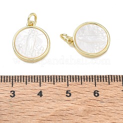 Ciondoli in ottone placcato e conchiglia bianca naturale&nbsp;SH-CBA6629-32G