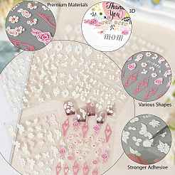 5 stücke 5 arten blume & schmetterling pet nail art aufkleber&nbsp;MRMJ-SP0001-16