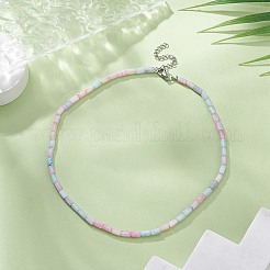 Collier de perles de verre rectangle&nbsp;NJEW-JN04328