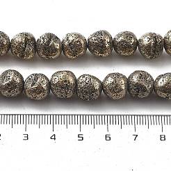 Galvanisierte natürliche Lavasteinperlenstränge&nbsp;G-A251-D01-01J