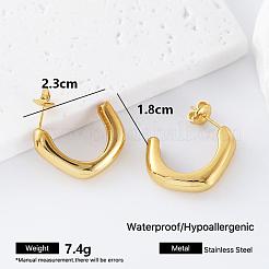Orecchini a bottone a forma di C in acciaio inossidabile 304 per donna&nbsp;DK1241