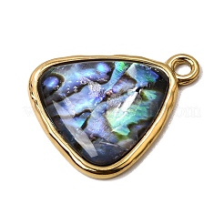Pendentifs en acier inoxydable 304 et nacre d'ormeau naturelle&nbsp;SH-CBA7184-01E-G