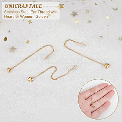 4 paio di orecchini a filo in acciaio inossidabile 304 con cuore per donna&nbsp;STAS-UN0035-81
