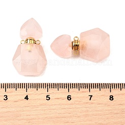 Natürliche Rosenquarz-Parfümflaschenanhänger&nbsp;G-L623-12G-02