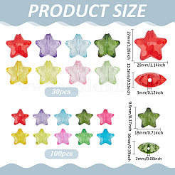 130pcs 2 Arten transparente Acrylperlen&nbsp;MACR-ME0001-23