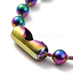 Bracciale a catena con palline in acciaio inossidabile 304 placcato ionico (ip) con chiusura di collegamento per donna&nbsp;STAS-D181-04M