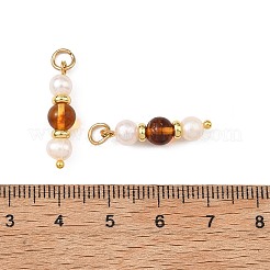 Anhänger aus natürlichem Bernstein und Perlen&nbsp;PALLOY-JF05775