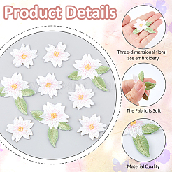 20 Stück 2 Stile Blumenstickerei-Tuch zum Aufnähen&nbsp;PATC-FH0001-20