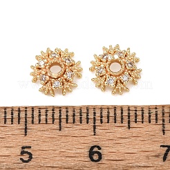 Klare Perlenkappen aus Messing mit Zirkonia&nbsp;KK-L272-03G