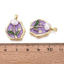Ciondoli smaltato in ottone&nbsp;KK-SZC0009-11G-02
