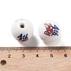 Europäische Holzperlen zum Thema Unabhängigkeitstag&nbsp;WOOD-M011-07C