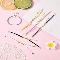 6 Stück 6 Farben gedrehte Nylonschnur-Silberarmbänder&nbsp;DIY-FS0008-93