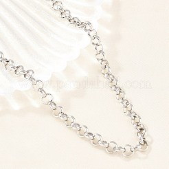 Collares de cadena rolo de acero inoxidable 304 de 6 mm para hombres y mujeres.&nbsp;NJEW-H093-07C-P