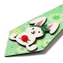 Krawatte aus Filz mit Hasenei-Glitzermotiv und Ostermotiv&nbsp;AJEW-C030-01E