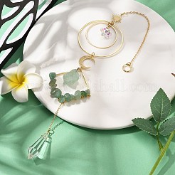 Acchiappasole da appendere con perline di avventurina verde naturale&nbsp;HJEW-TA00289