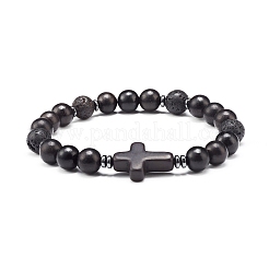 Juego de pulseras elásticas con cuentas cruzadas de energía para hombres y mujeres&nbsp;BJEW-JB06891