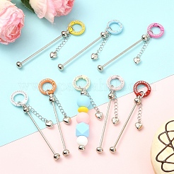 8 pezzo di ciondolo decorativo con perline in barra di ferro&nbsp;HJEW-YW00431