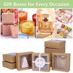 Cajas de galletas de papel cuadradas con ventana de pvc transparente&nbsp;CON-WH0098-16C-03
