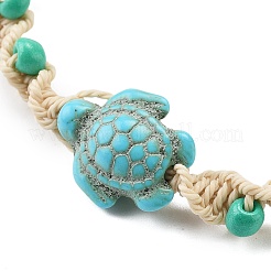 Armbänder aus natürlichen Muscheln und synthetischen türkisfarbenen geflochtenen Perlen&nbsp;LS-BJEW-Z075-01