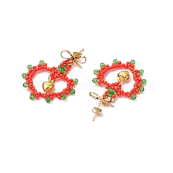 Aretes colgantes con cuentas de vidrio&nbsp;EJEW-MZ00396-03