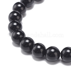 Bracelet extensible en perles d'obsidienne naturelle&nbsp;BJEW-JB08879-02