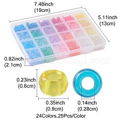 600 Stück transparente Kunststoffperlen im 24-Stil&nbsp;KY-YW0001-48