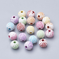 Perles en acrylique de style artisanal&nbsp;MACR-Q226-05A-8mm