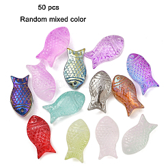50 Stück 5 Farben transparent gespritzte Glasperlen&nbsp;GLAA-FP0001-41