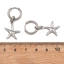 Pendientes colgantes de aro de acero inoxidable 304 con diseño oceánico para mujer&nbsp;EJEW-JE07267-02