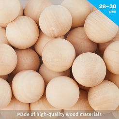Boule ronde en bois naturel&nbsp;WOOD-PH0008-93-30mm