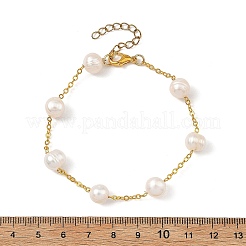 Bracelets en perles de culture d'eau douce naturelles et en perles de pomme de terre&nbsp;BJEW-JB14270