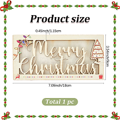 Weihnachtsmotiv Rechteckiger Geldhalter aus Holz&nbsp;AJEW-WH20006-282A
