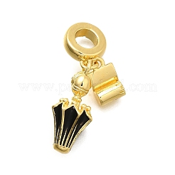 Ciondolo europeo in ottone smaltato badminton&nbsp;KK-C087-11G