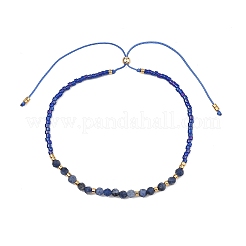 Verstellbare Armbänder mit Schiebeverschluss aus Glasperlen und Natursteinen für Damen&nbsp;BJEW-JB13634
